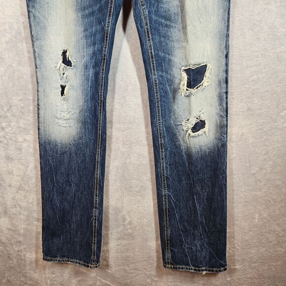 Antony Morato Mens 38x34 Distressed Slim Fit Jeans Italian Blue Denim Casual - Picture 8 of 16